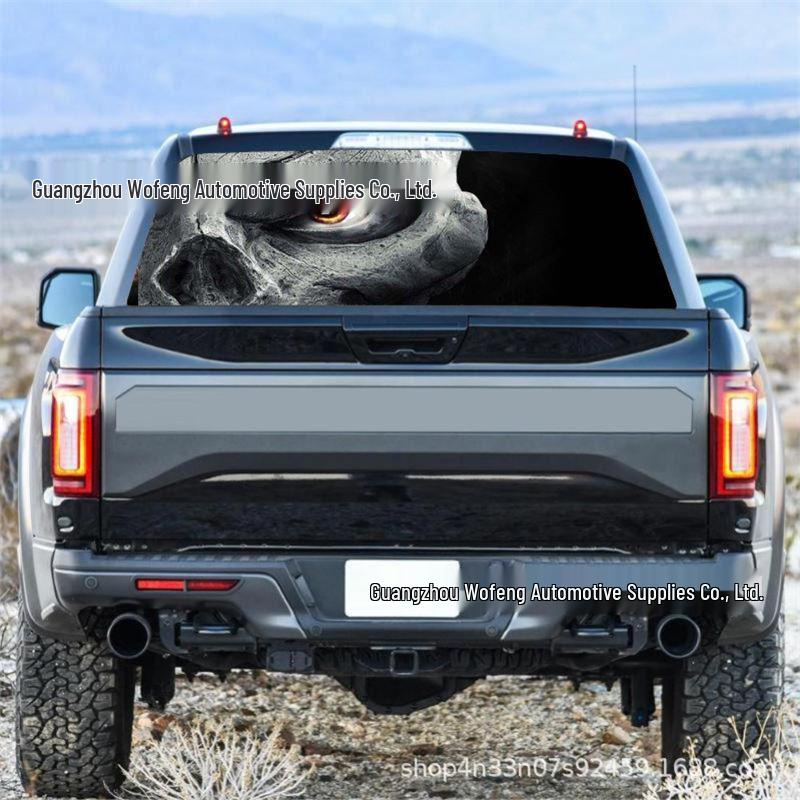 Skull Punisher Rear Window Decal for Trucks and SUVs 135*36CM