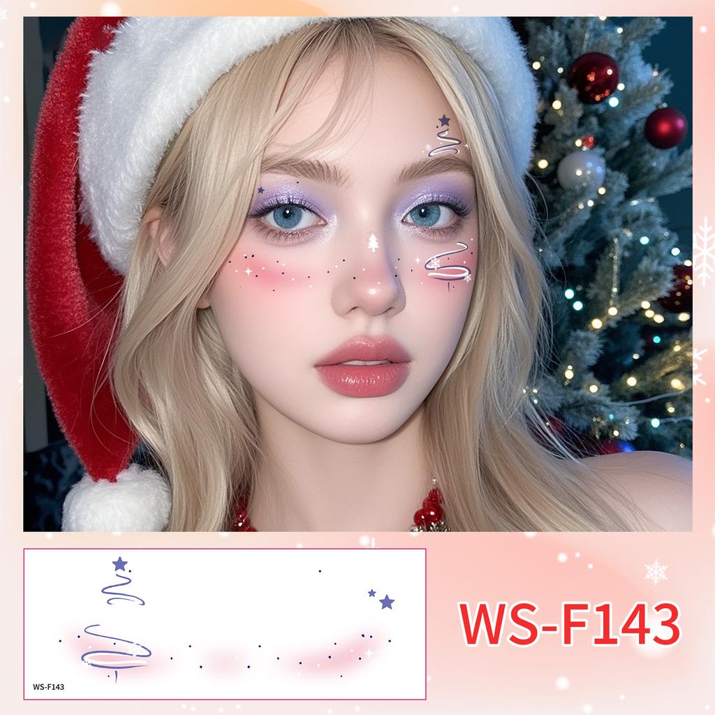 Cross Border New Manufacturer Direct Sales Christmas Makeup Face Stickers Party Dance Waterproof Sweat Creative Tattoo