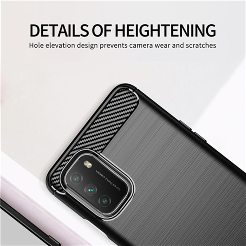 For Xiaomi Poco M3 Case Carbon Fiber Shockproof Soft Silicone Cover for Xiaomi Poco X3 NFC Poco F2 Pro for Redmi 9 9A 9C Mi 10T