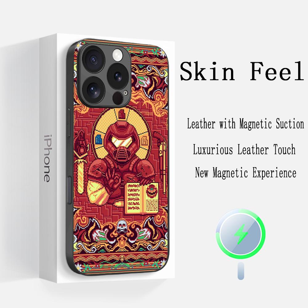 Classic Game D-doomEs Fashion Poster Phone Case For iPhone 17 16 15 14 13 12 Plus Pro Max High-end Luxury Magsafe Sheepskin