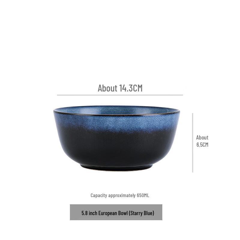 Ruhan Ceramic Starry Blue 5.8-inch Bowl (Set of 2)