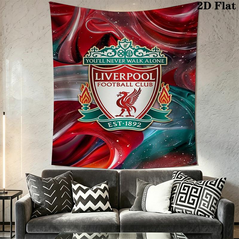 Liverpool Football Club Crest Print Tapestry Background Cloth Fashion Print Work Of Art Wall Covering Decoration Soft