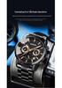 BINBOND Men's Waterproof Quartz Sports Watch with Steel Strap and Dual Eye Multifunction.