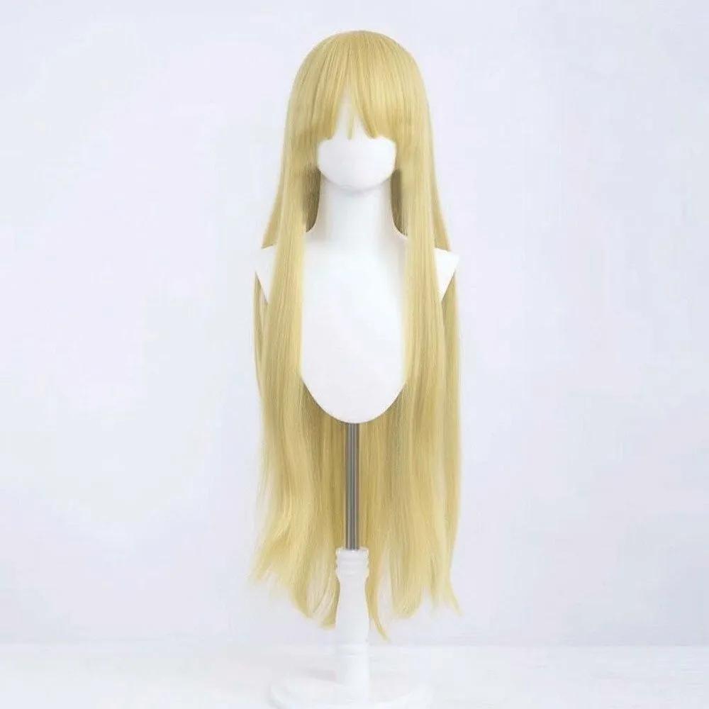 Full Wig Straight Bangs Cosplay 5 Colors Long Hair white