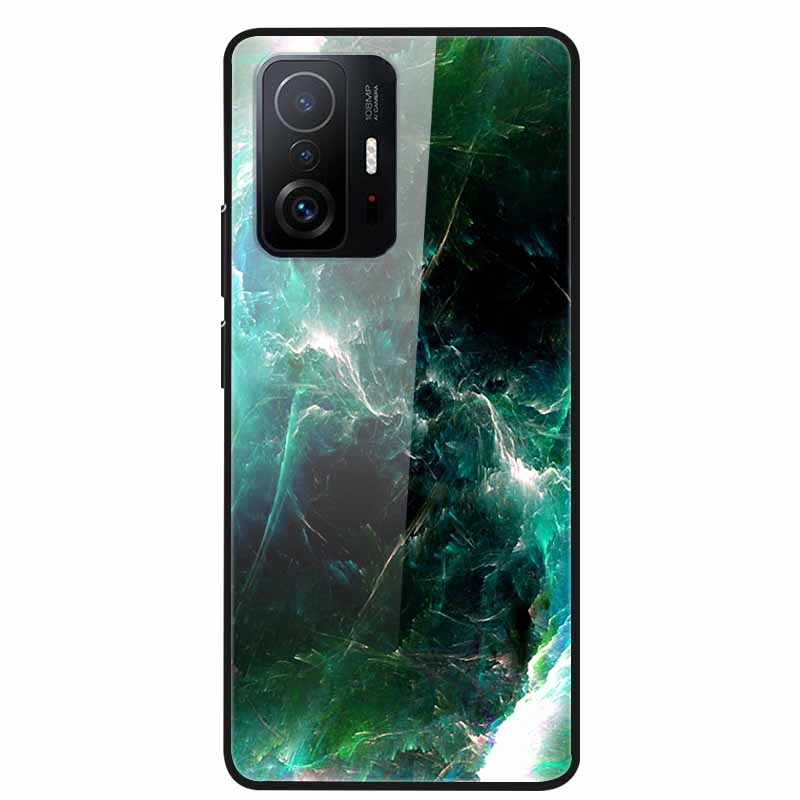 Case For Xiaomi 11T Pro Glass Hard Tempered Glass PC Phone Cover For Xiaomi Mi 11T 11 T Pro Shockproof Landscape Cute Capa Coque