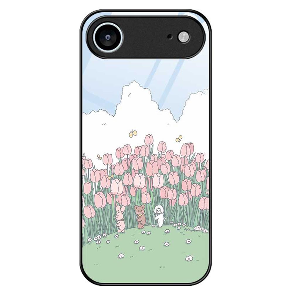 For iPhone 17 Air Case PC TPU Tempered Glass Pattern Printing Phone Back Cover