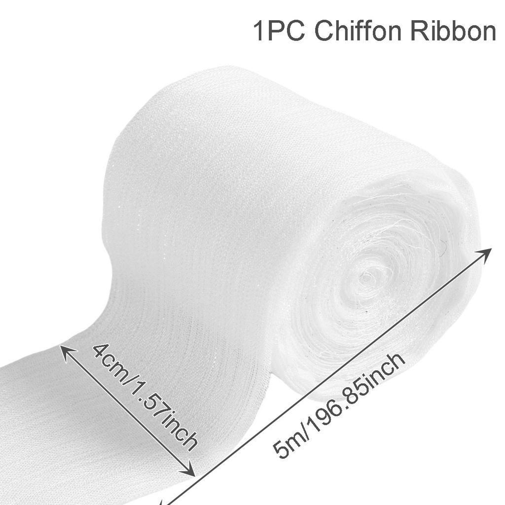 4CMx5M Handgefertigtes Satin-Chiffon-Seidenband mit ausgefransten Kanten zum Verpacken von Hochzeitseinladungen, für Sträuße, Dekorationen für Geburtstagsfeiern, Geschenke