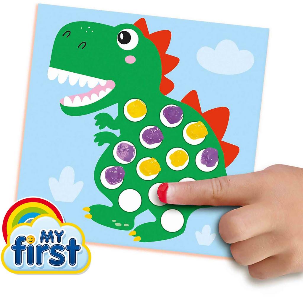 SES Creative - Hobby 1 - 4 - My first - Peinture au doigt dinosaures - Peinture bebe - Ne déteint pas - 3 couleurs de peinture - 1+