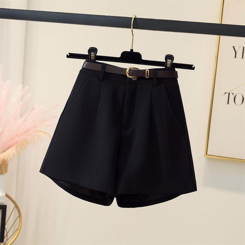 Elegant White High-Waisted Women's A-line Wide-Leg Suit Shorts - Summer 2026 Collection