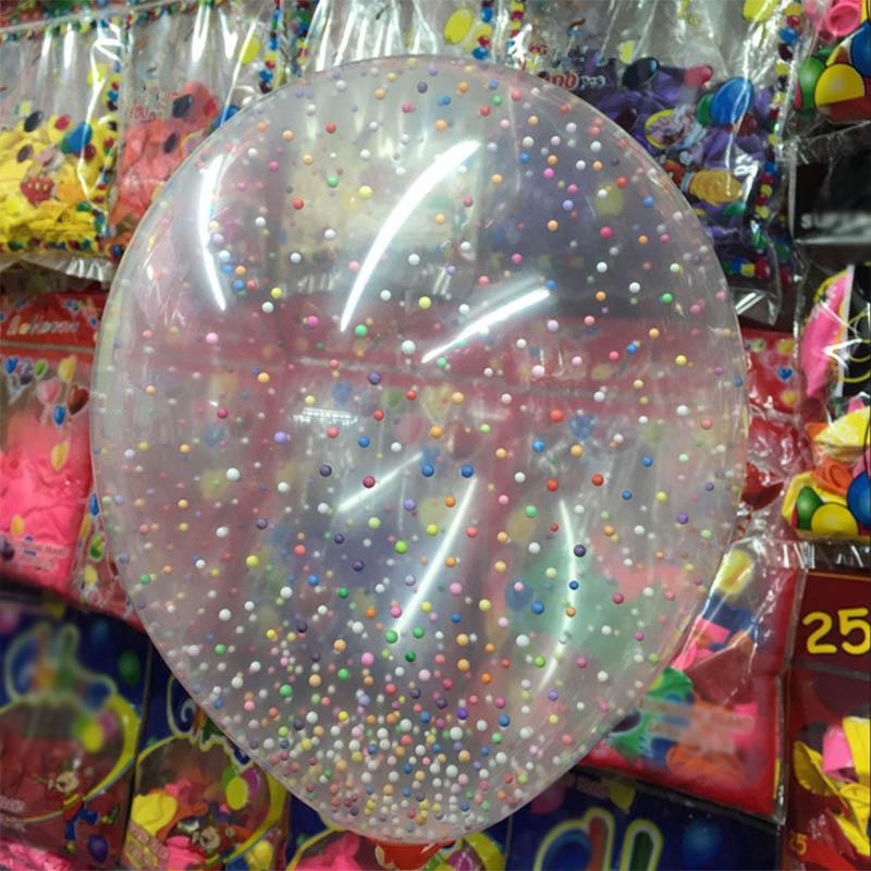 

Детские игрушки, прозрачные конфетти, 12 дюймов, пузырьковый шар, украшение для свадебной вечеринки, красочные латексные шары в горошек из пенопласта, 20 шт.