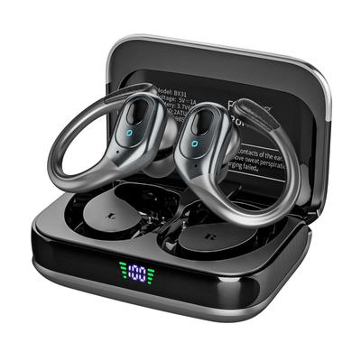 Kabellose Bluetooth Sport-Kopfhörer mit LED-Stromanzeige, 75 Stunden Akkulaufzeit, Geräuschunterdrückendes Headset, IPX7 Wasserdicht für Workouts und Laufen