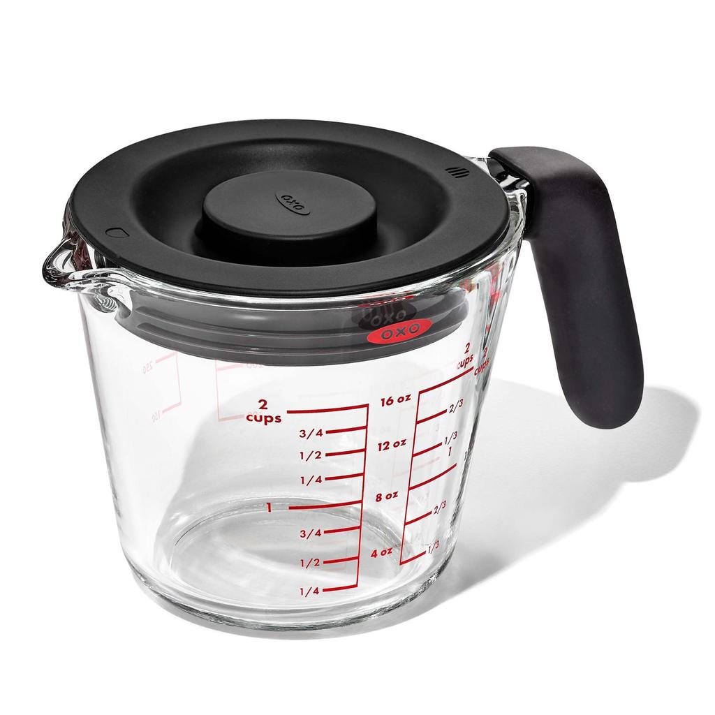 OXO Glass Measuring Cup 500ml with Lid Heat Resistant Microwave Dishwasher Safe 11397500