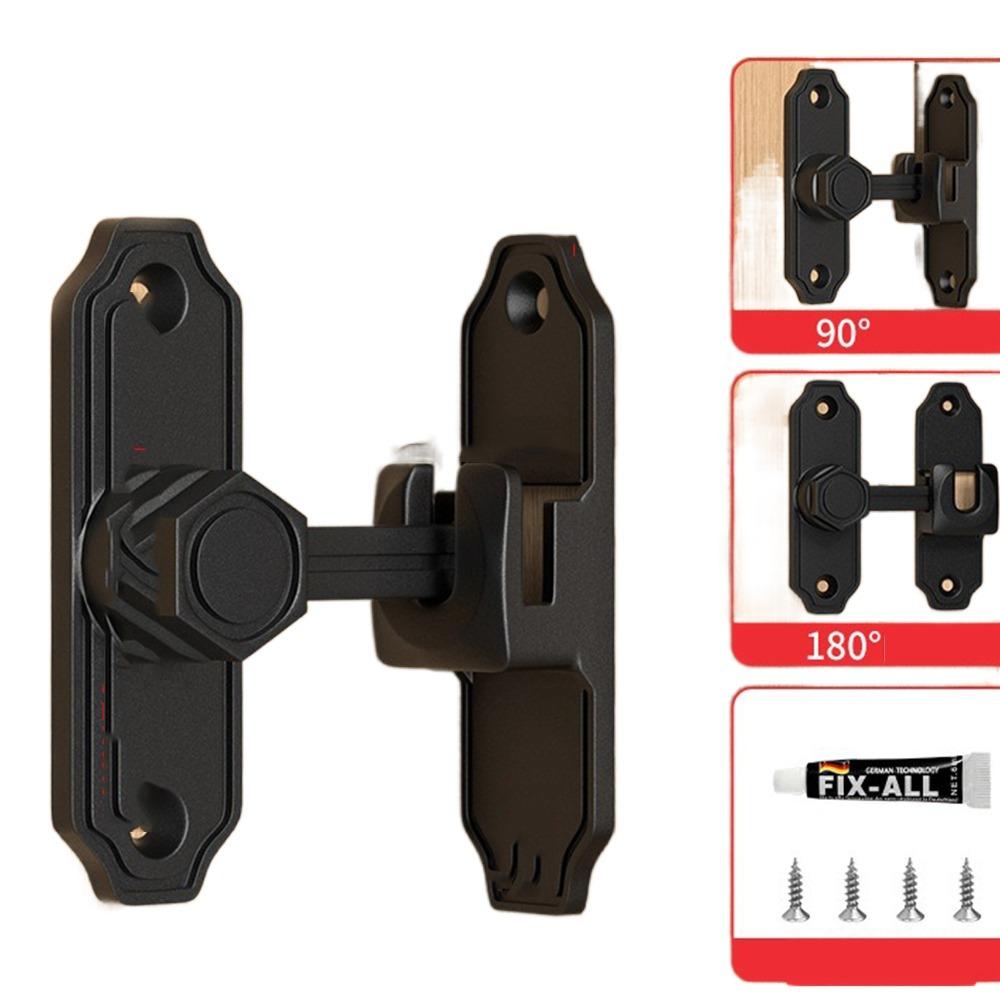 

Противоугонный ограничитель дверного замка Безопасный дверной засов Двойная установка Дверные защелки В помещении No Luminous- Black