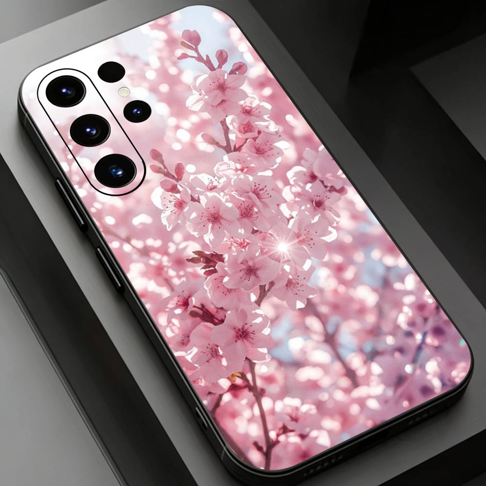 Pink Sakura Phone Case For Samsung Galaxy S26,25,24,23,22,21,20Plus Ultra