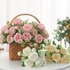 Spring Peony Korean Hand-tied Bouquet: 5-Head Simulated Rose Peony Flowers for Home Wedding Decoration
