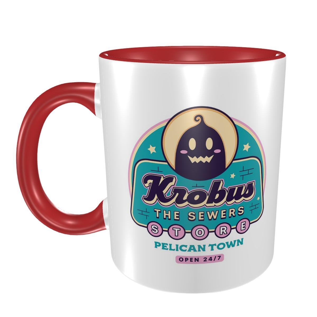 Krobus The Sewers Merchant Stardew Valley Mug Funny Ceramic Coffee Cups Tea Mugs Milk Cup Drinkware Gifts for Woman Man One Size красный