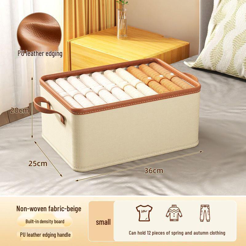 Foldable Wardrobe Drawer Organizer Box with Lid for Clothing, Underwear, and Pants Storage