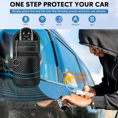 Portable Faraday Bag Car Key Storage Organizer Wear Resistant Anti-Theft Signal Blocking RFID Key Fob Protector Pouch