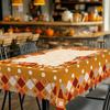 1 Piece Of Autum Polka Dot Pumpkin Plaid Tablecloth, Available In Various Sizes, Autum Courtyard Party Decoration Tablecloth, Thanksgiving Party Table