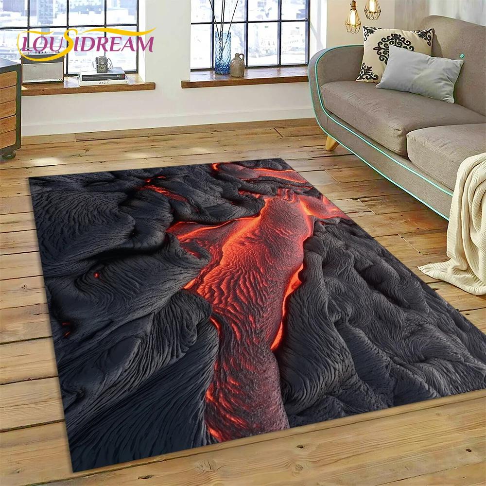 

Вулкан 3D Lava Magma Килимок для вітальні, спальні, домашній декор, підлоговий килимок, нековзка прикраса для дивана, кухонний килимок, подарунок 40x60cm( 15x23in )
