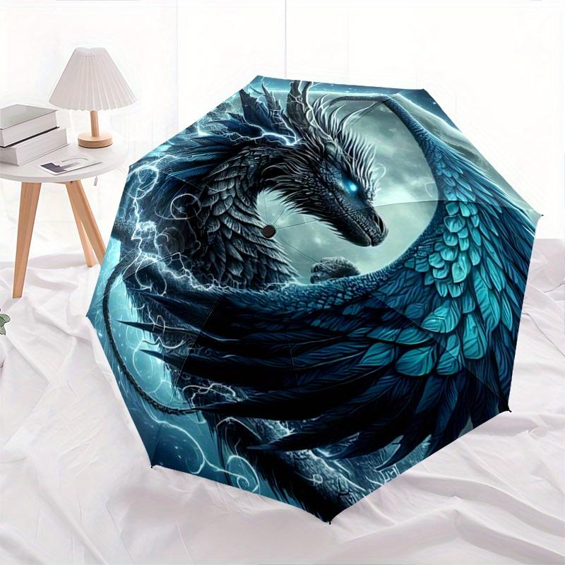 

1pc Blue Electric Dragon Durable Cartoon Folding Umbrella,Compact Umbrella for Men and Women, Suitable for Travel or Daily Use.C062