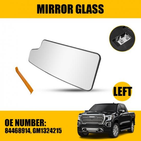 Left Lower Heated Mirror Glass Driver For - GMC Sierra 3500HD 2500HD