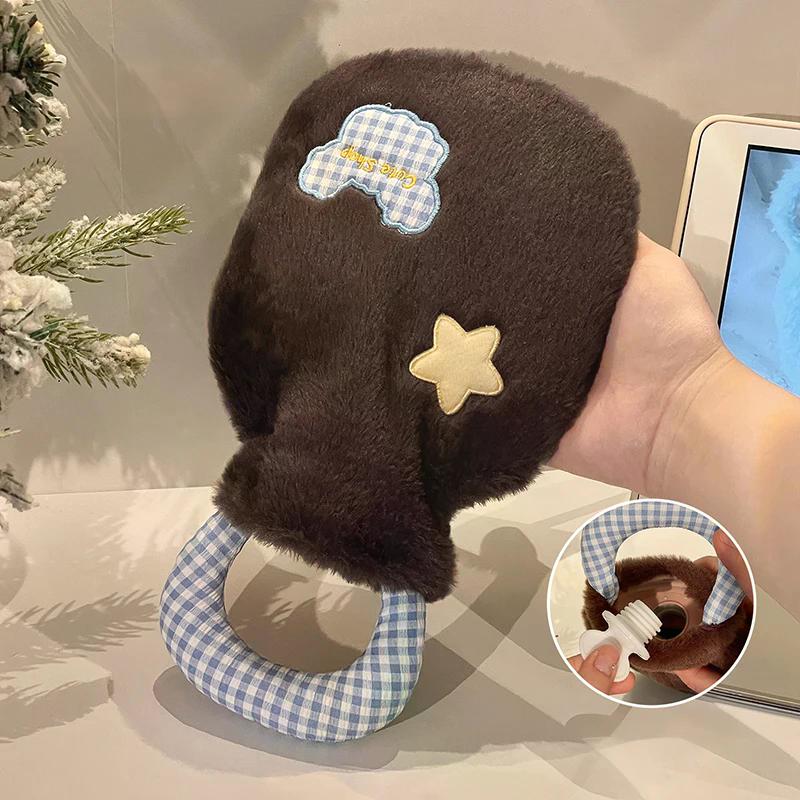 Cute Hot Water Bottle Bag For Girls Plush Shoulder Hand Warmer Heat Pack Warm Belly Instant Hot Pack Winter Water Heating Pad