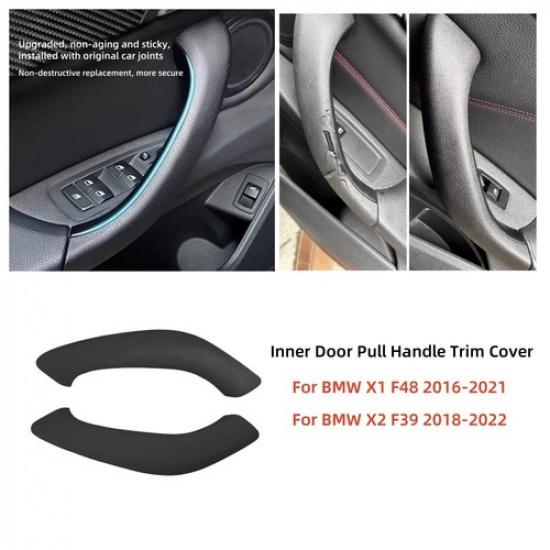 

2X Black Left/Right Interior Door Handle Pull Carrier Cover For BMW X1 X2 F48