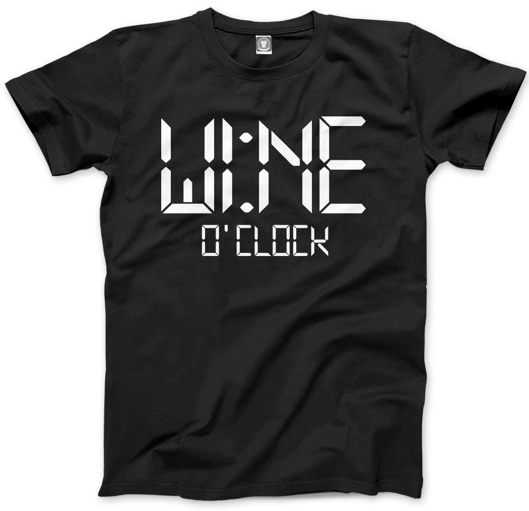 Wine O Clock - Alcohol Gift Lover Vino Present Unisex Mens T-Shirt L