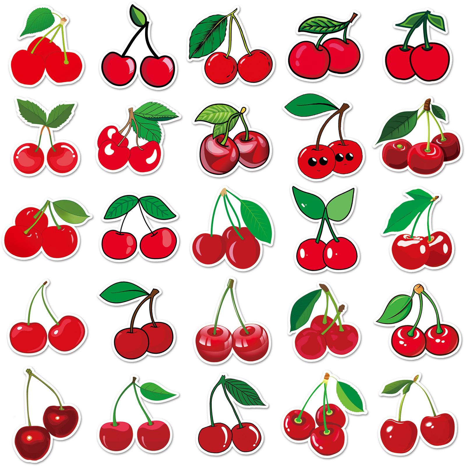 

10/50pcs Cute Red Cherry Aesthetic Stickers Decal Laptop Luggage Phone Fridge Scrapbook Car Graffiti Sticker for Girl Kid Toys