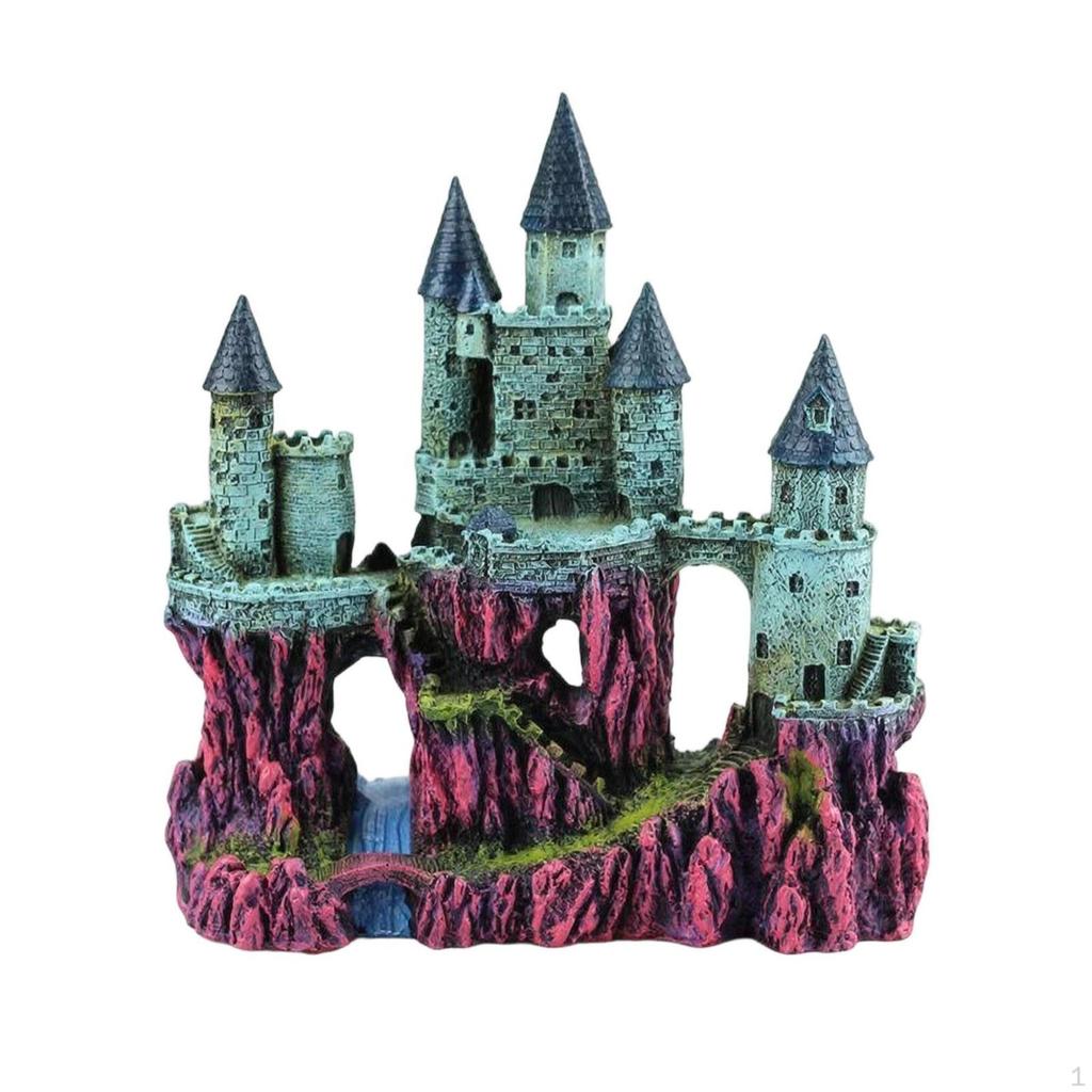 Resin Castle Decoration Detailed Aquarium Realistic for Aquatic Landscaping Rq139a