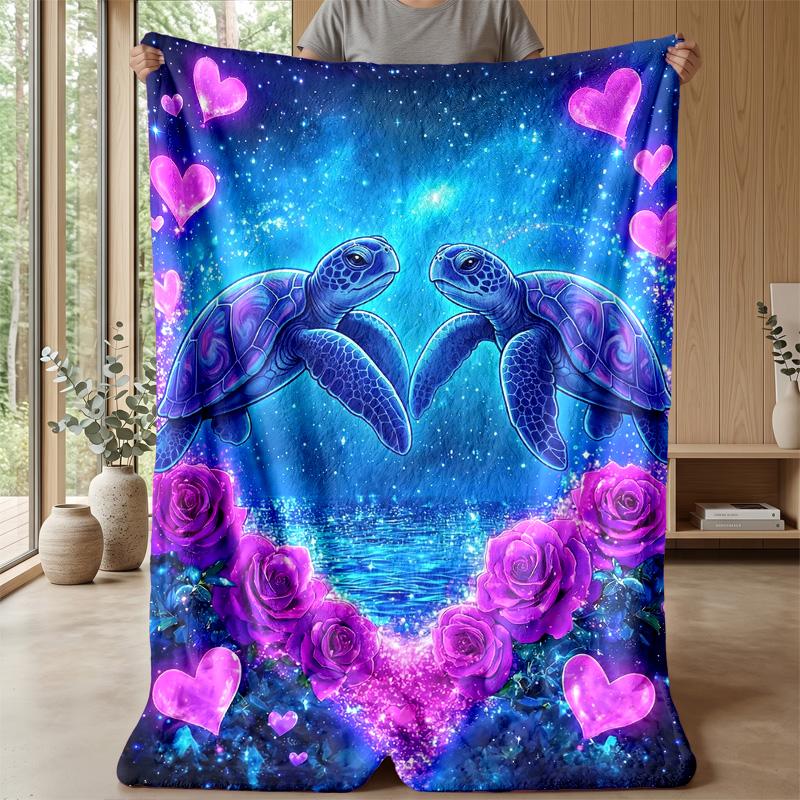 Ocean Love Romance Theme blanket Lightweight Warm Flannel Blanket Decorative Throw Blanket for Home Decoration