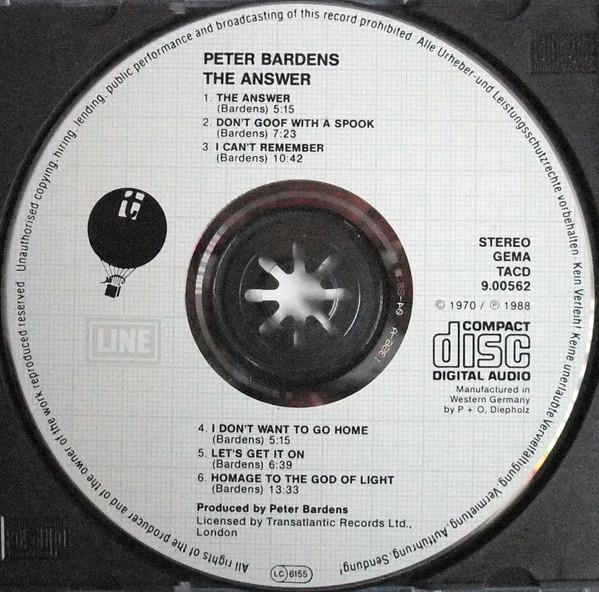 

CD PETER BARDENS - The Answer TACD900562O Line Music GmbH Germany Rock Used