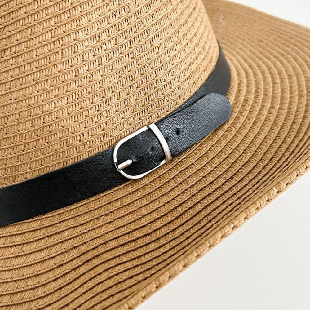 UV Protection Western Cowboy Hat Wide Brim Jazz Hat Fashion Straw Cap  Summer Travel