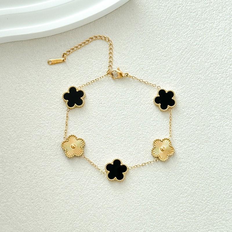 Elegant Four-Leaf Clover Women s Jewelry: Luxurious European and American Accessories чёрный