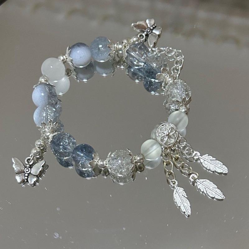 Pulsera de Flor Azul Profundo Orquídea Morada - Un Accesorio Único y de Alta Gama para Mujer, Adecuada para Todas las Ocasiones Como un Regalo Versátil.