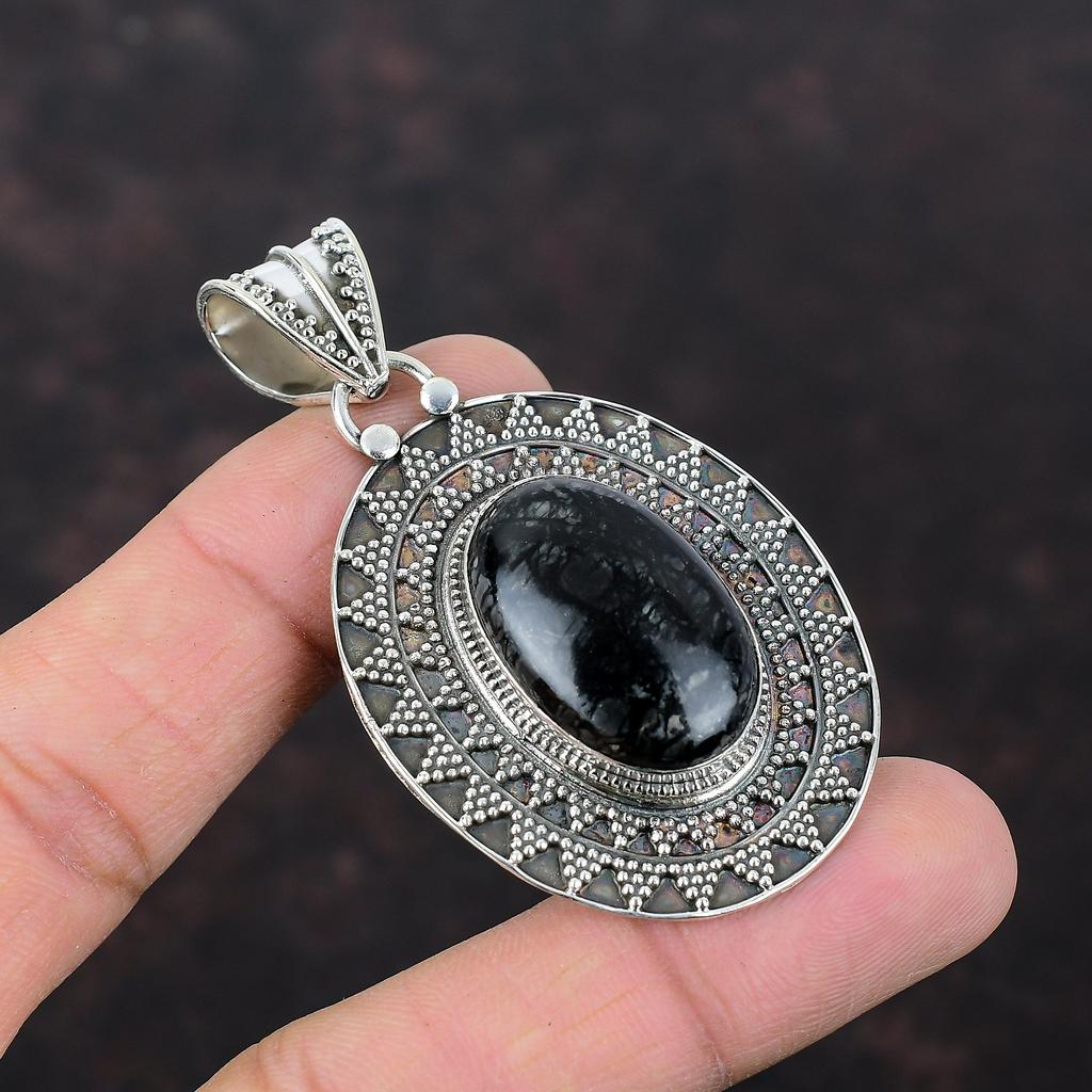 Picasso Jasper Pendant Handmade Jewelry 925 Sterling Silver Pendant Vintage Pendant Top Quality Gemstone Jewelry Gift For Him Dainty Jewelry