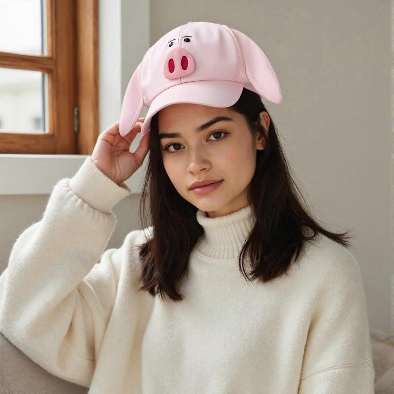 Fun Pig Theme Octagonal Hat For All Ages Soft Polyester Round Hat Perfect For Cosplay Parties Holiday And Daily Wear