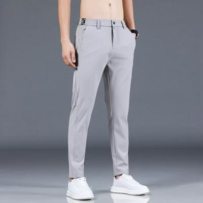 Spring/Summer Thin Men's Casual Pants Men's Wear Ice Silk Pants Men's Trendy Korean Slim Fit Straight Leg Pants