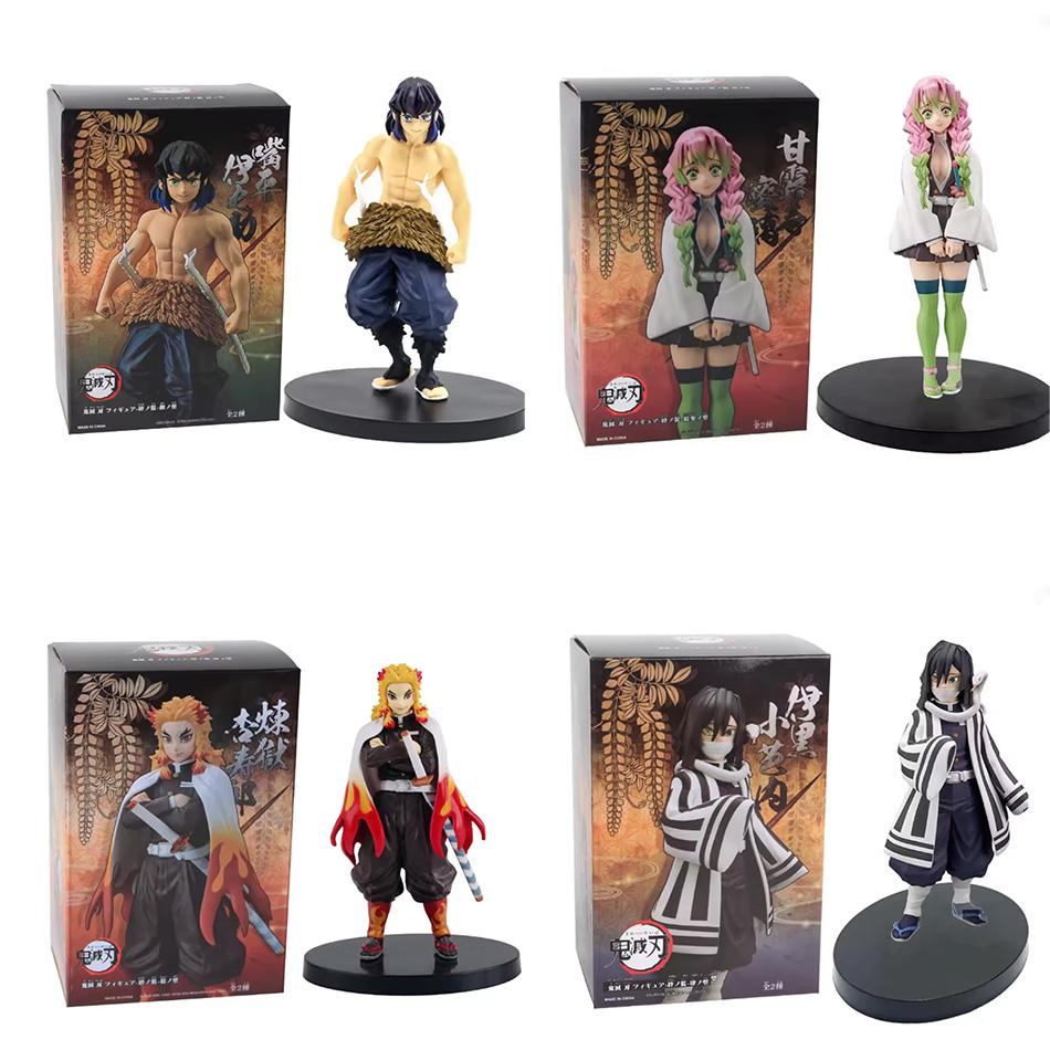 Anime Demon Slayer Figure Kamado Tanjirou Nezuko Action Figures PVC Model Toys Zenitsu Figurine Inosuke Kimetsu No Yaiba Figura