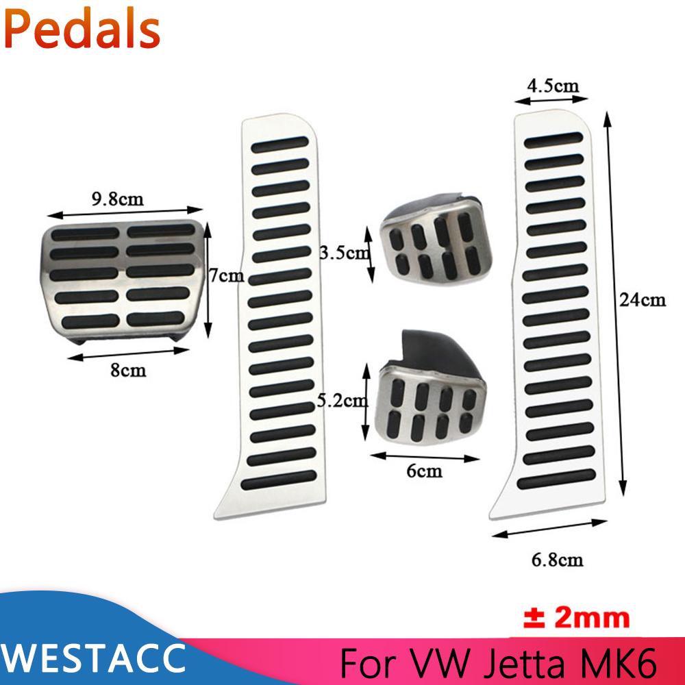 Car Pedals for Volkswagen VW Jetta MK6 LHD AT MT Parts Accelerator Gas Foot Brake Clutch Rest Pedal Cover Pad Kit