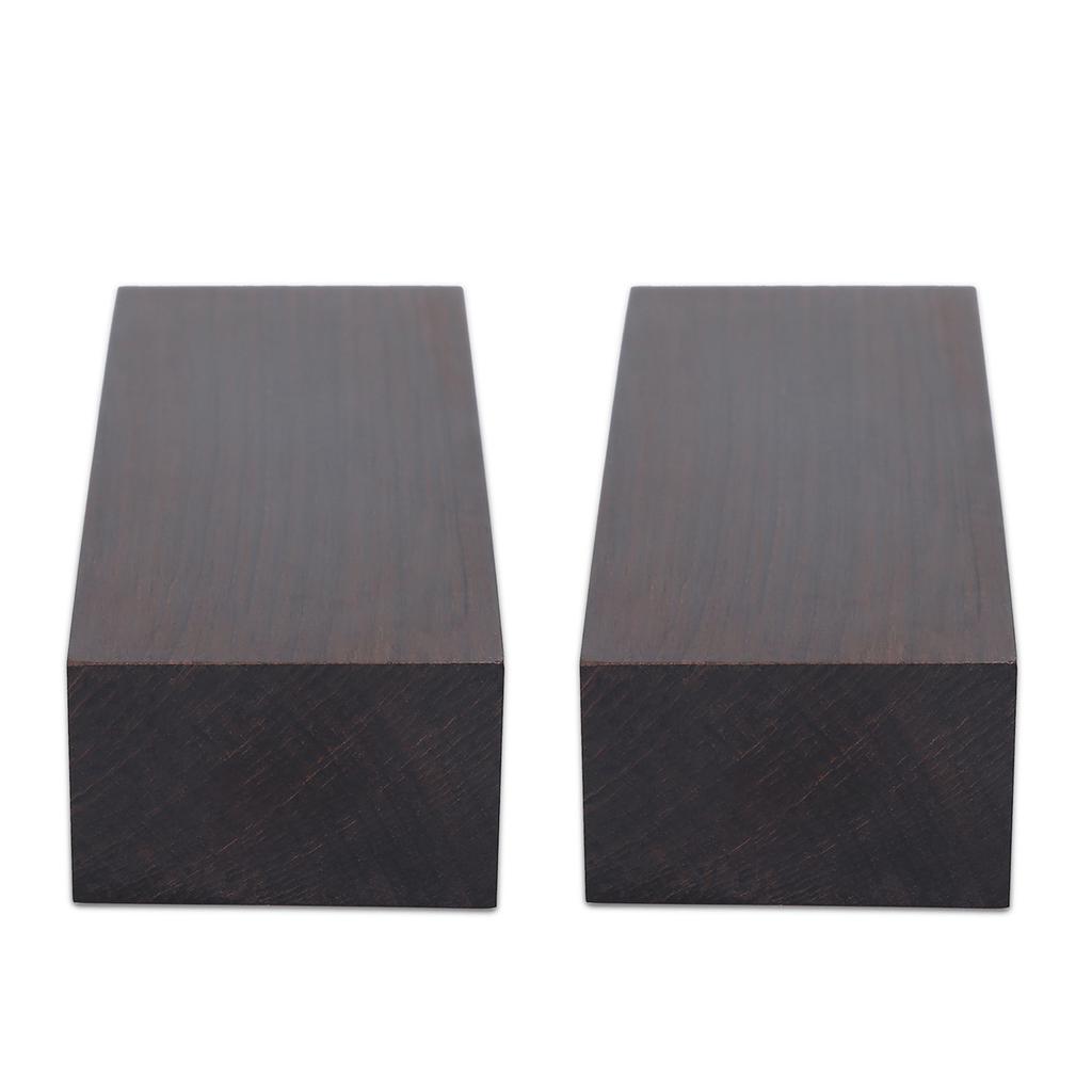 2 stk. Ibenholt Træblok 12x4x2,5cm Sort Ibenholt Træ Tømmer Håndtagsplade til Musikinstrument