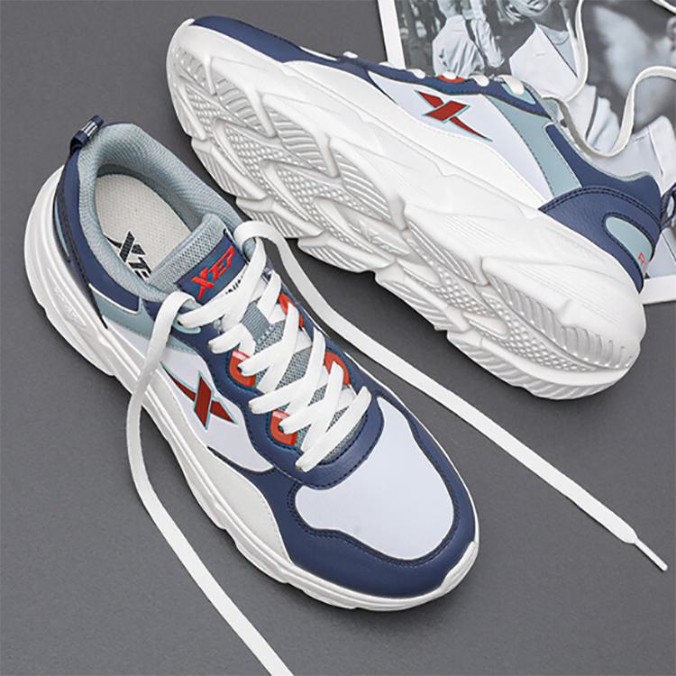 Xtep Fashion Versatile Comfortable Shock Absorbing Wear Resistant Support Low Top Casual Running Shoes Men sneaker 875319110057-2