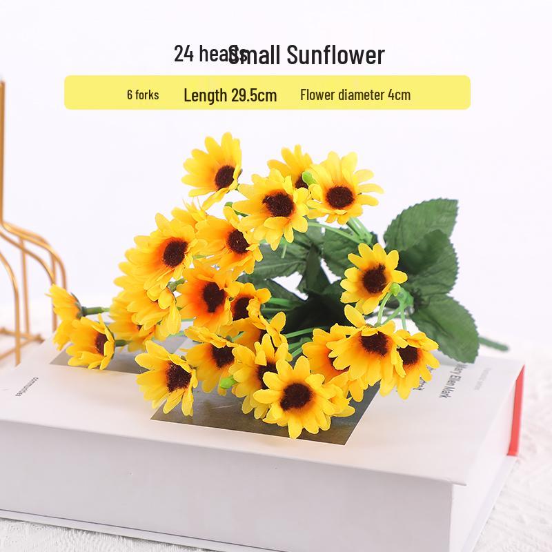 Mini Sunflower Artificial Flower Ornament for Living Room or Dining Table Decoration
