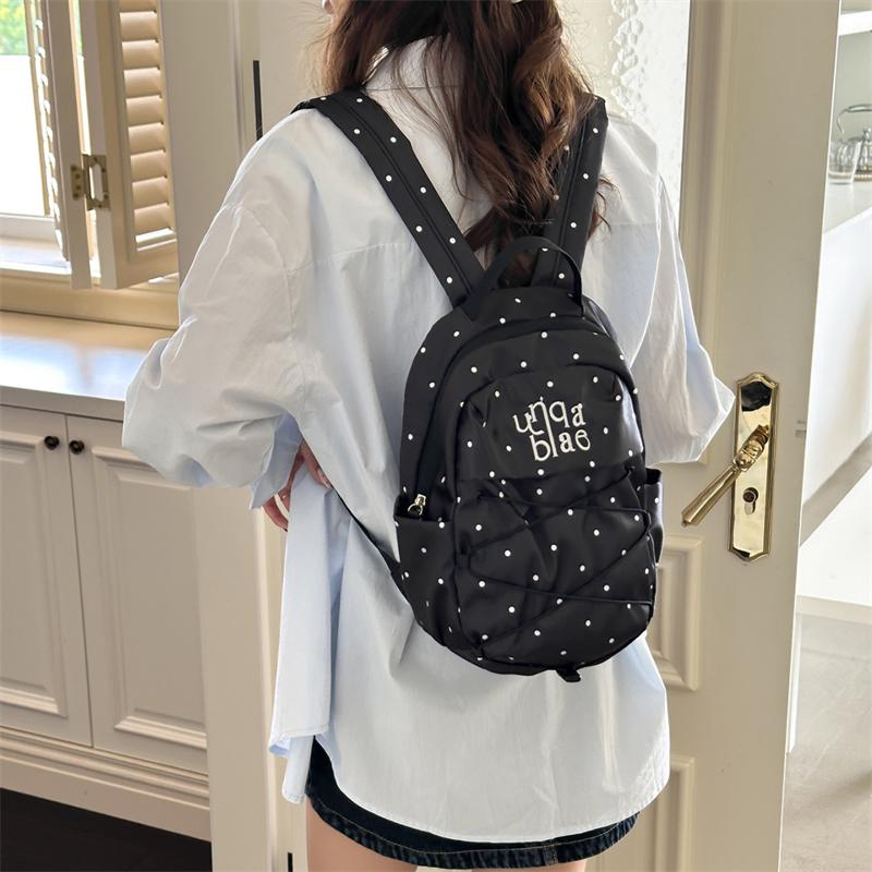 Dot Print Backpack Women's Lightweight Large Capacity Commuter Backpack