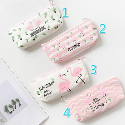 Astuccio di tela fenicottero portaoggetti organizer sacchetto per penne astuccio scuola