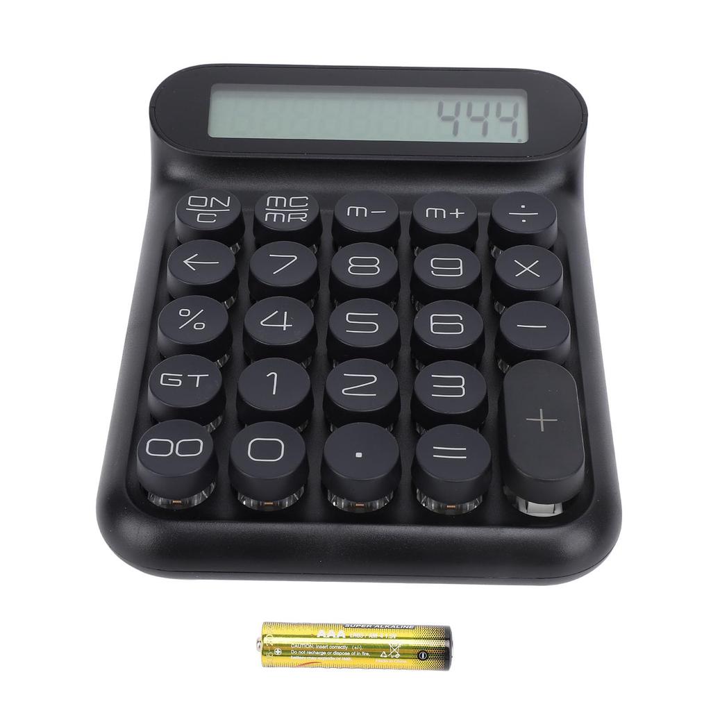 Luocute Mechanical Switch Auto Sleep Desktop Large LCD Display Black Calculator, 24-Key Calculator,