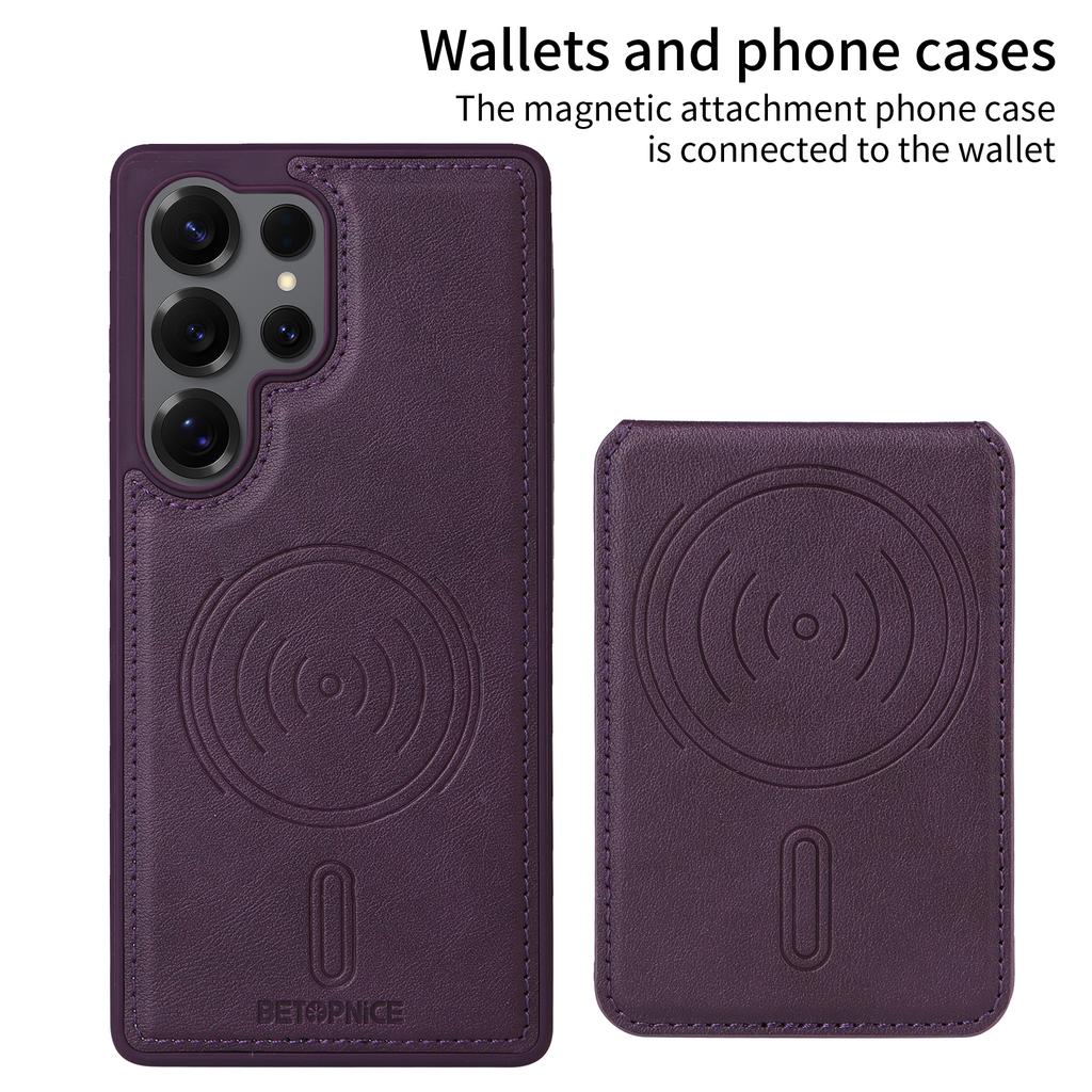 2 in 1 Detachable Card Solt Magnetic Wallet Leather Case For Samsung S25 Ultra S24 Plus S23 S22 S21 A06 A16 A35 A55 Vertical Bag