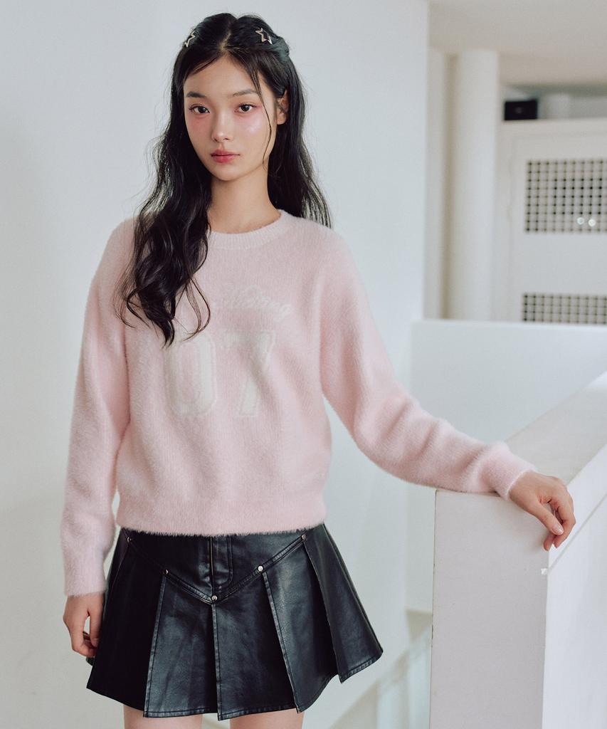 ZEROPLANET 07 Graphic Hairy Sweatshirt [Pink]