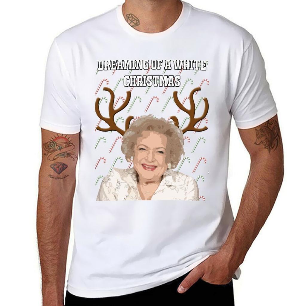 Die Golden Girls 'Dreaming of a White Christmas' Grußkarten T-Shirt Baumwoll-T-Shirt Mann T-Shirts für Mann Pack Baumwoll-T-Shirt